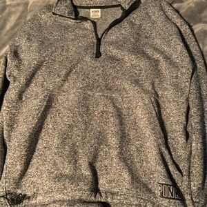 Victoria’s Secret PINK grey fleece quarter zip sweatshirt